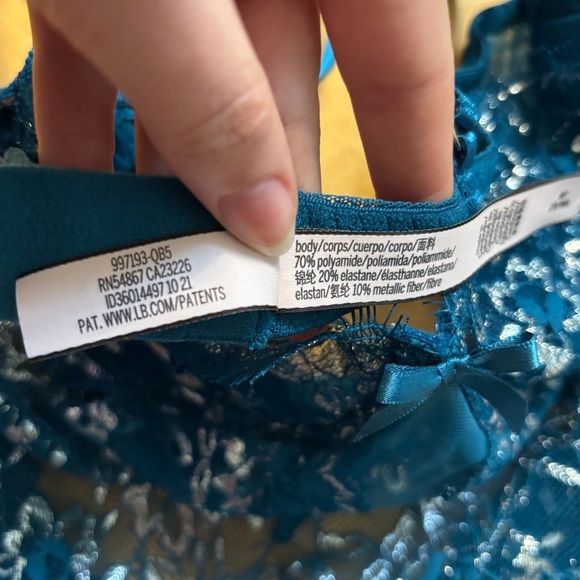 Victoria’s Secret Unlined Teddy Bodysuit Lingerie Womens Size Medium Teal Blue - Picture 5 of 7